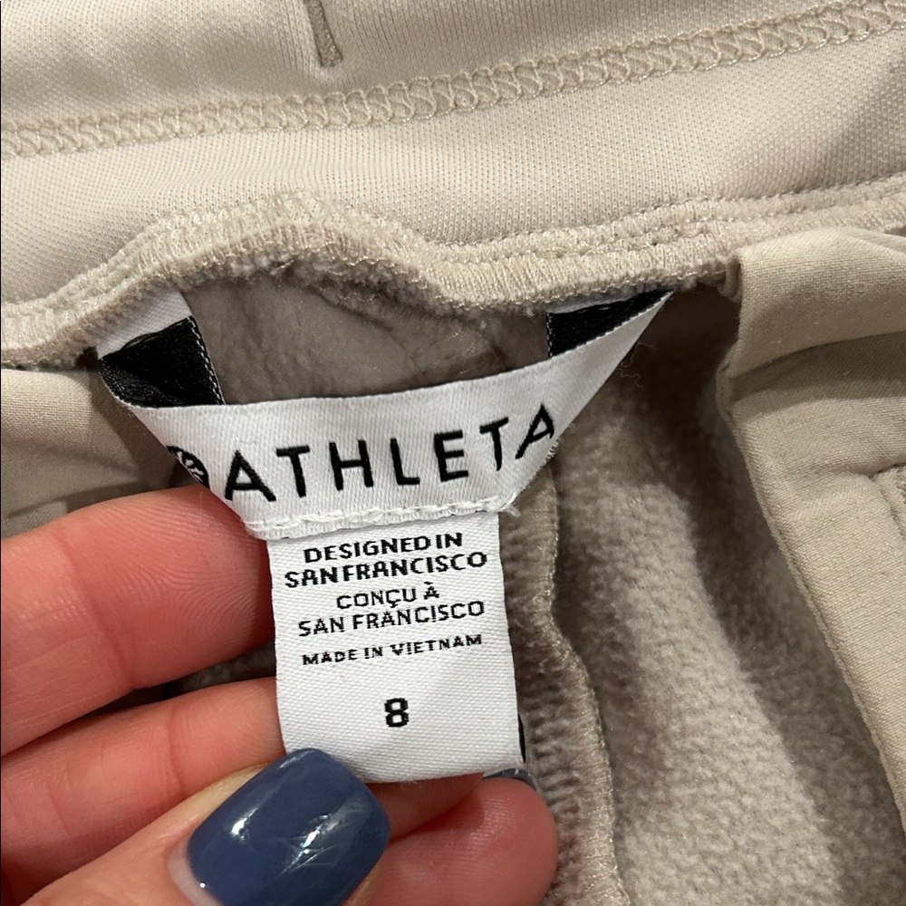 Athleta Quilted Joggers- tan/cream - Picture 6 of 9